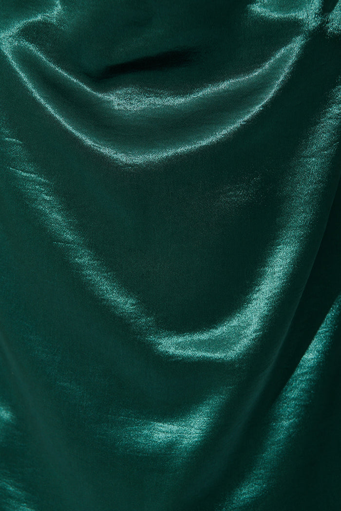 Satin Allure Cami Top in Emerald fabric