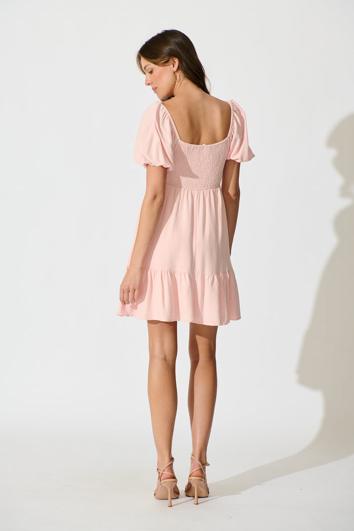 Joy Dress in Pastel Pink Linen | St Frock Joy Dress in Pastel Pink Linen | St Frock