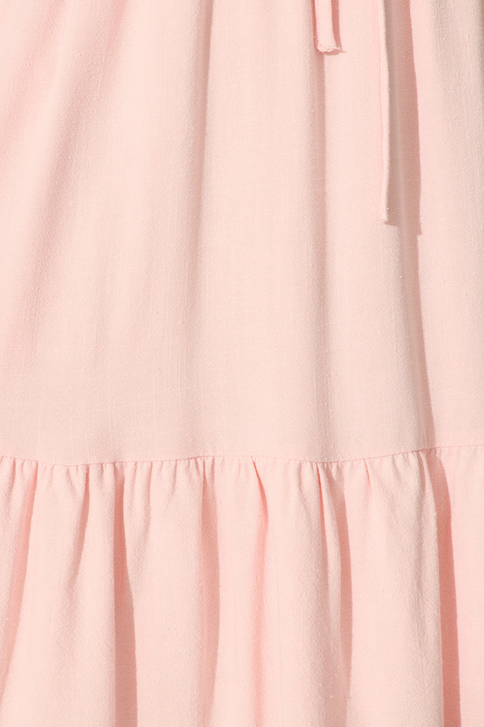 Joy Dress In Pastel Pink Linen Blend fabric
