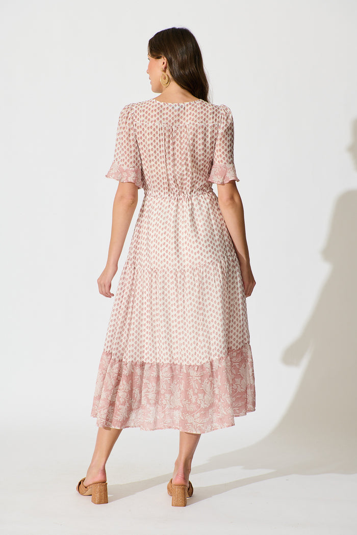 allure midi dress Sheer Allure Midi Dress in White Blush