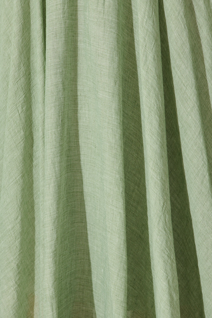 Leora Maxi Skirt in Sage Cotton fabric