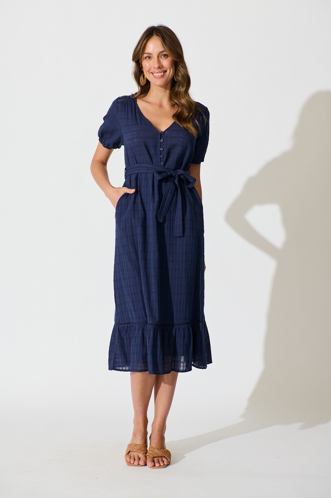 zafira maxi dress navy Zafira Maxi Dress in Navy Cotton