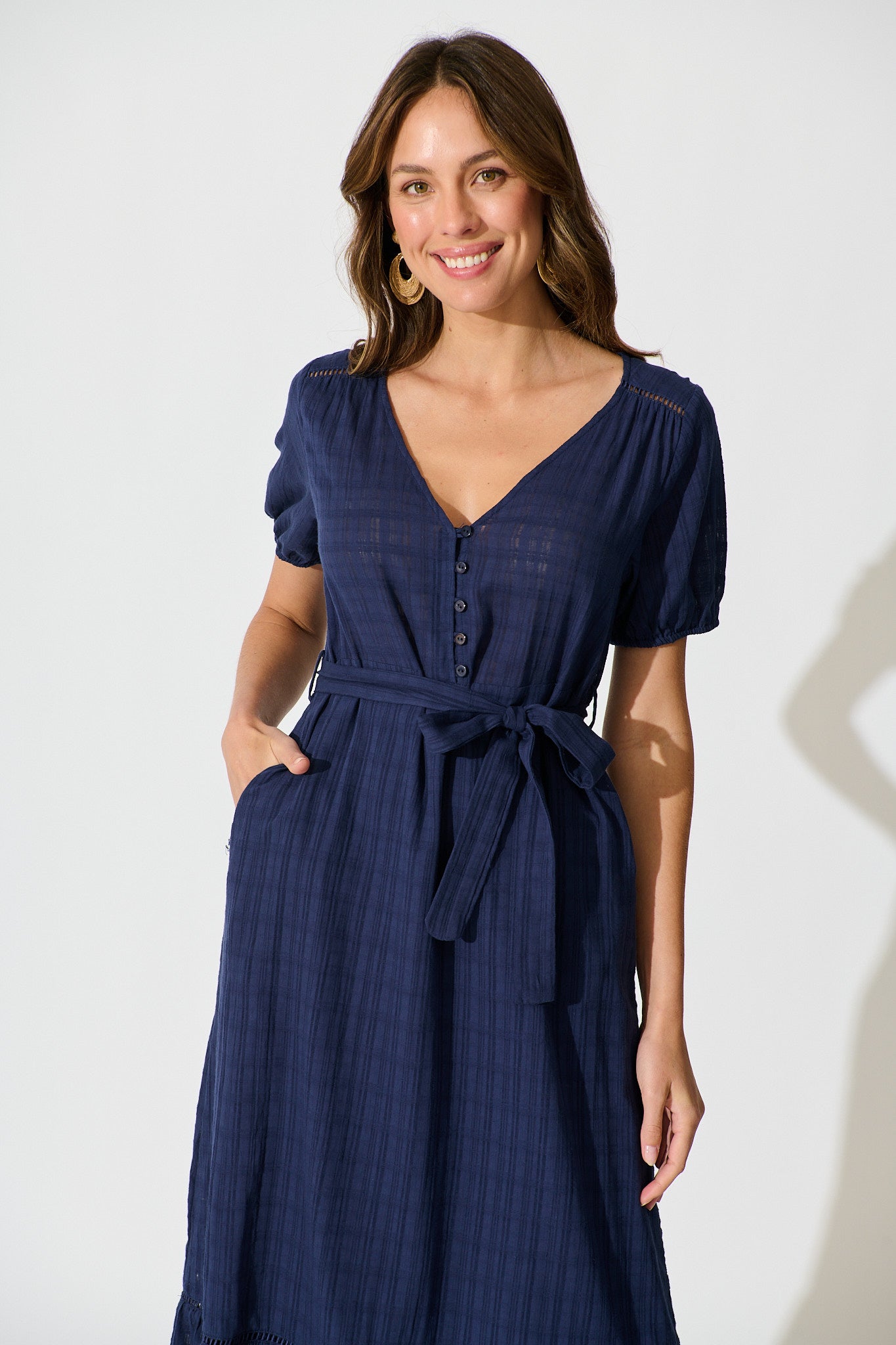 zafira maxi dress navy Zafira Maxi Dress in Navy Cotton