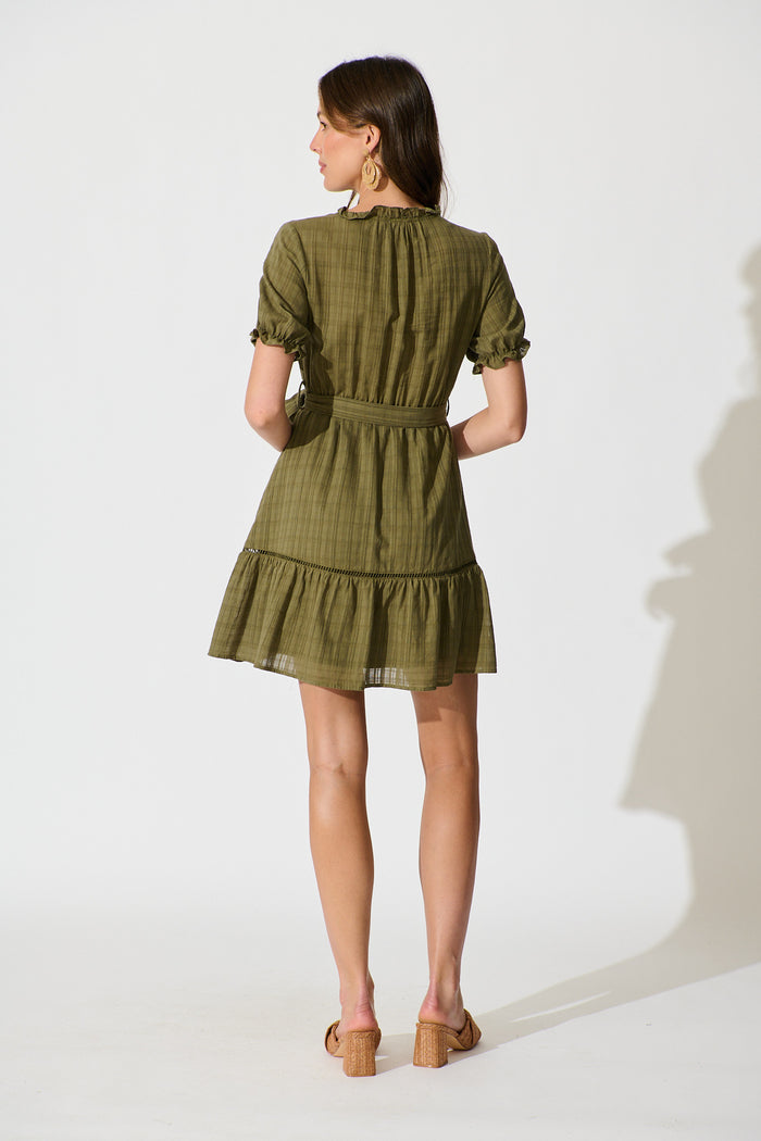 Jessalyn Dress In Khaki Cotton back