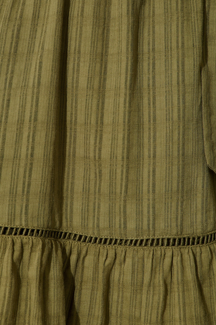 Jessalyn Dress In Khaki Cotton fabric