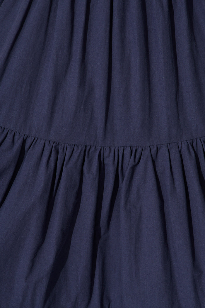 Rahima Midi Dress in Navy Cotton fabric