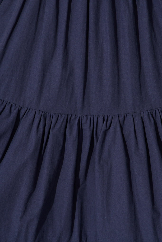 Rahima Midi Dress in Navy Cotton fabric