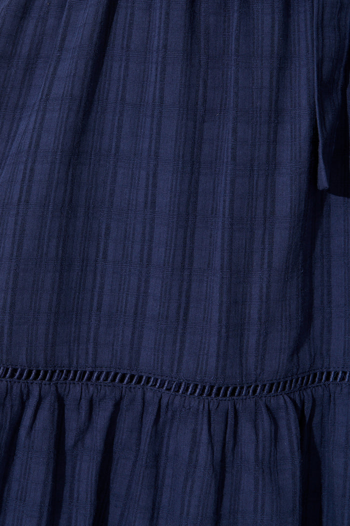 Jessalyn Dress In Navy Cotton fabric
