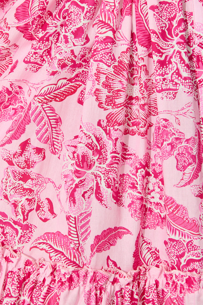 Seraya Dress in Pink Floral Cotton fabric