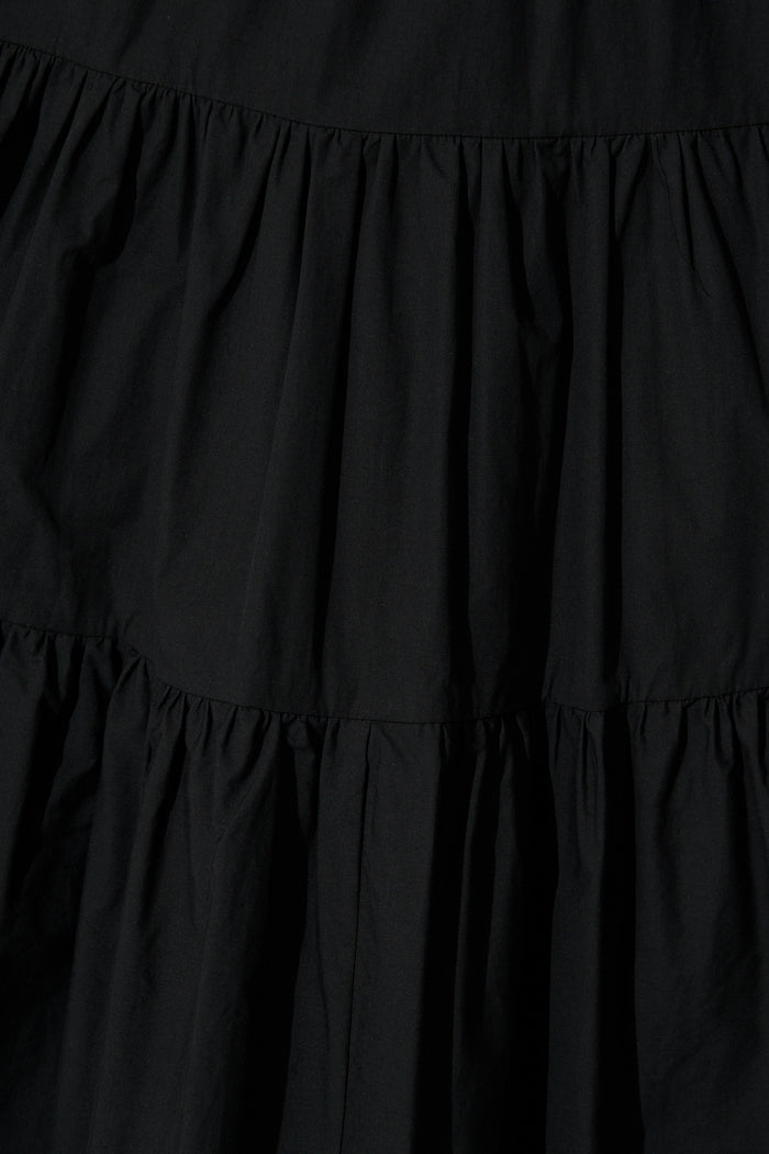 Rahima Midi Dress in Black Cotton fabric