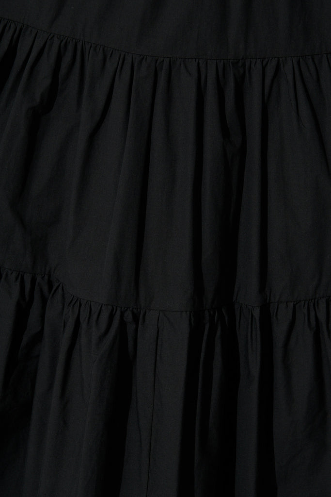 Rahima Midi Dress in Black Cotton fabric