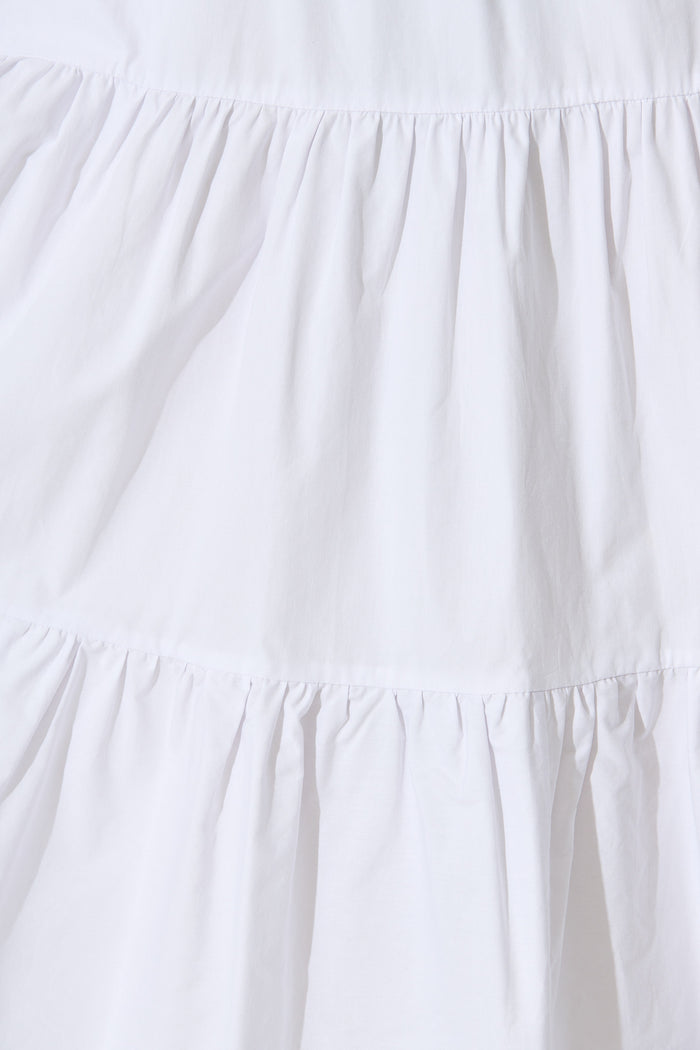 Rahima Midi Dress in White Cotton fabric