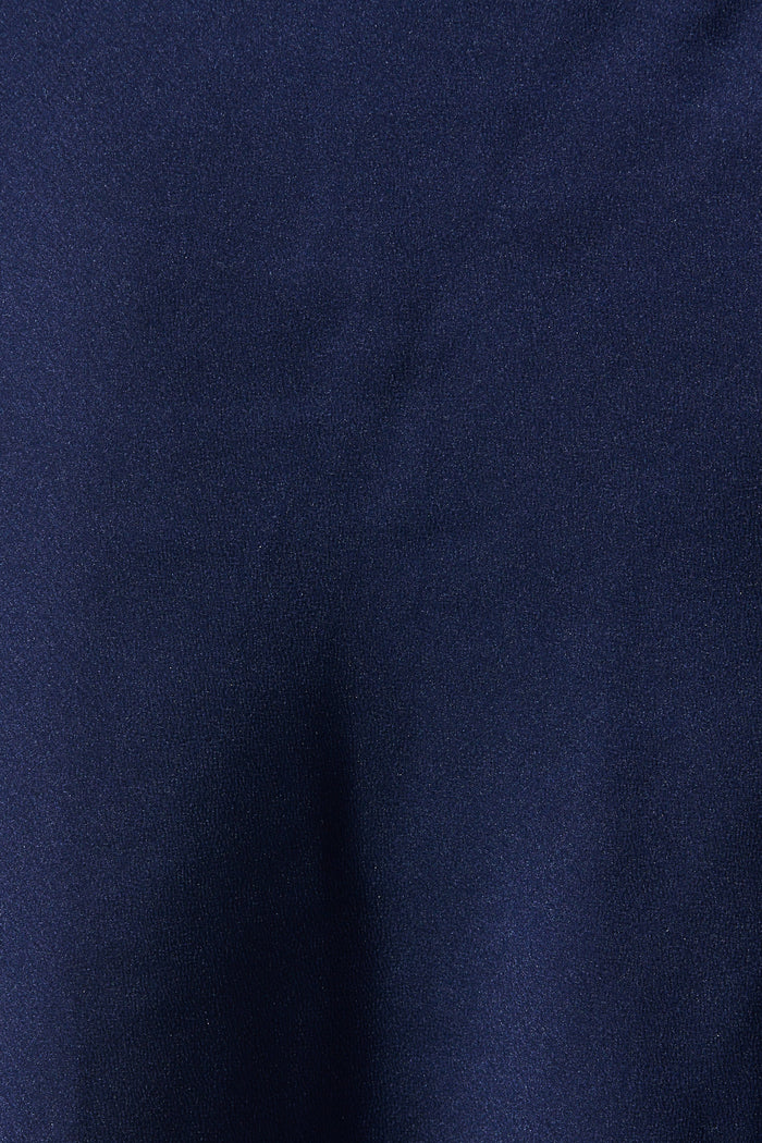 Satin Dream Midi Dress in Navy Satin fabric