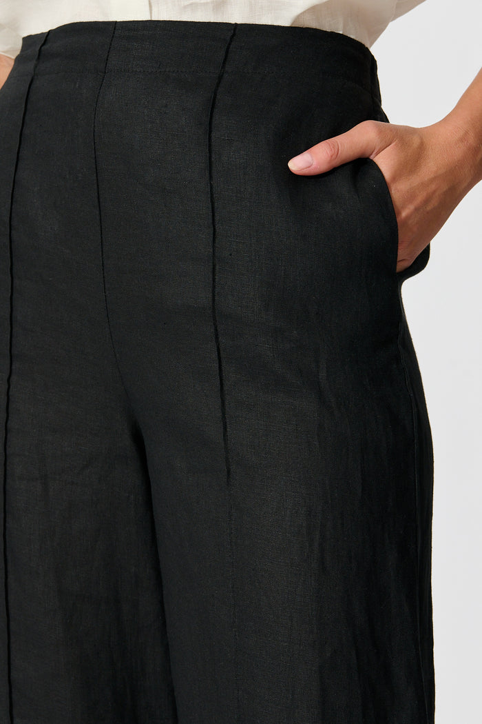 PRE ORDER Halara Pant in Black Linen detail