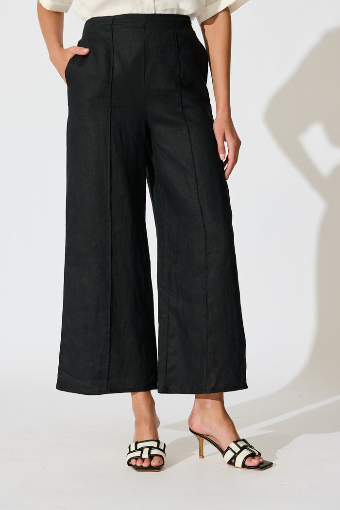 PRE ORDER Halara Pant in Black Linen front