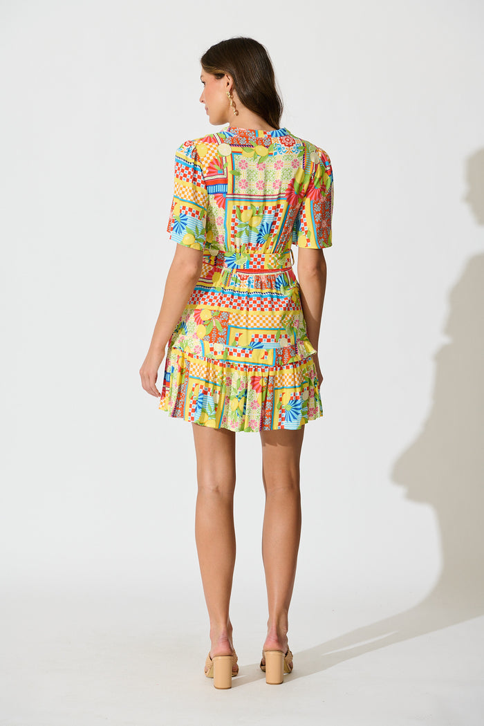 Moka Dress in Multi Lemon Print back