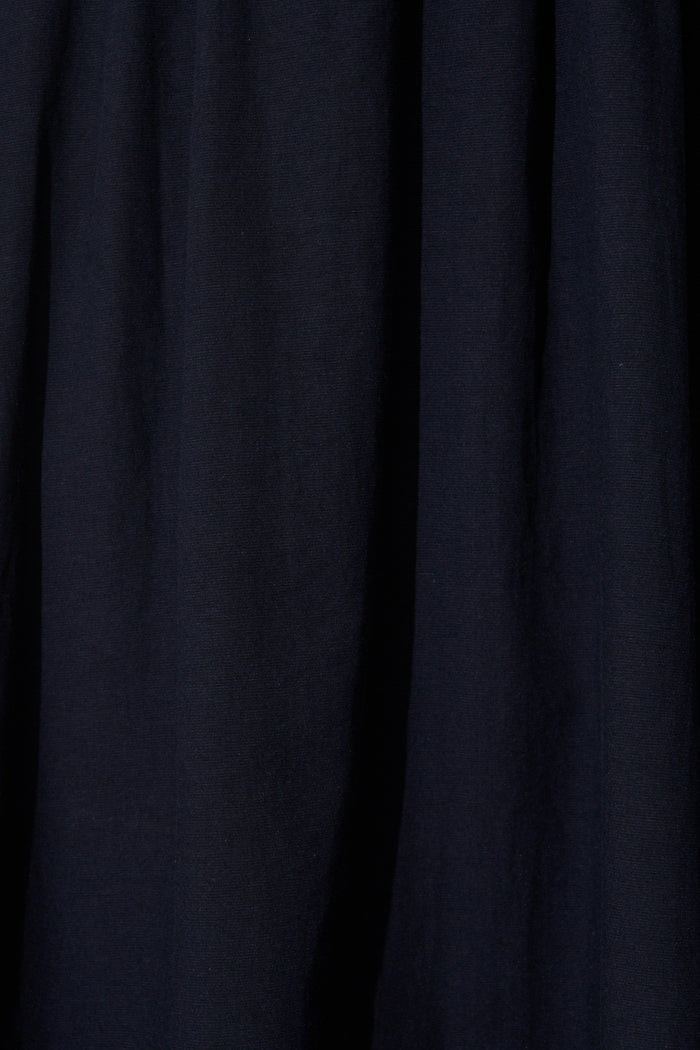 Cylas Midi Skirt in Navy Linen Blend fabric