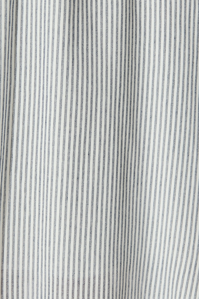 Frawley Midi Dress in Blue Stripe Linen Blend fabric