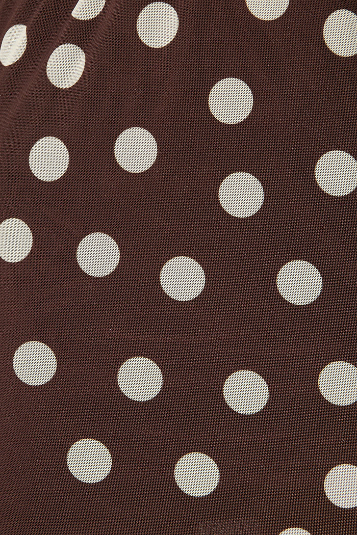 Dotted Moment Maxi Skirt in Brown with White Polka Dot fabric