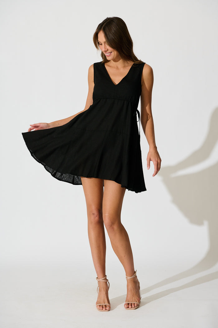 Hadlee Dress Black Linen Blend | St Frock Hadlee Dress Black Linen Blend | St Frock