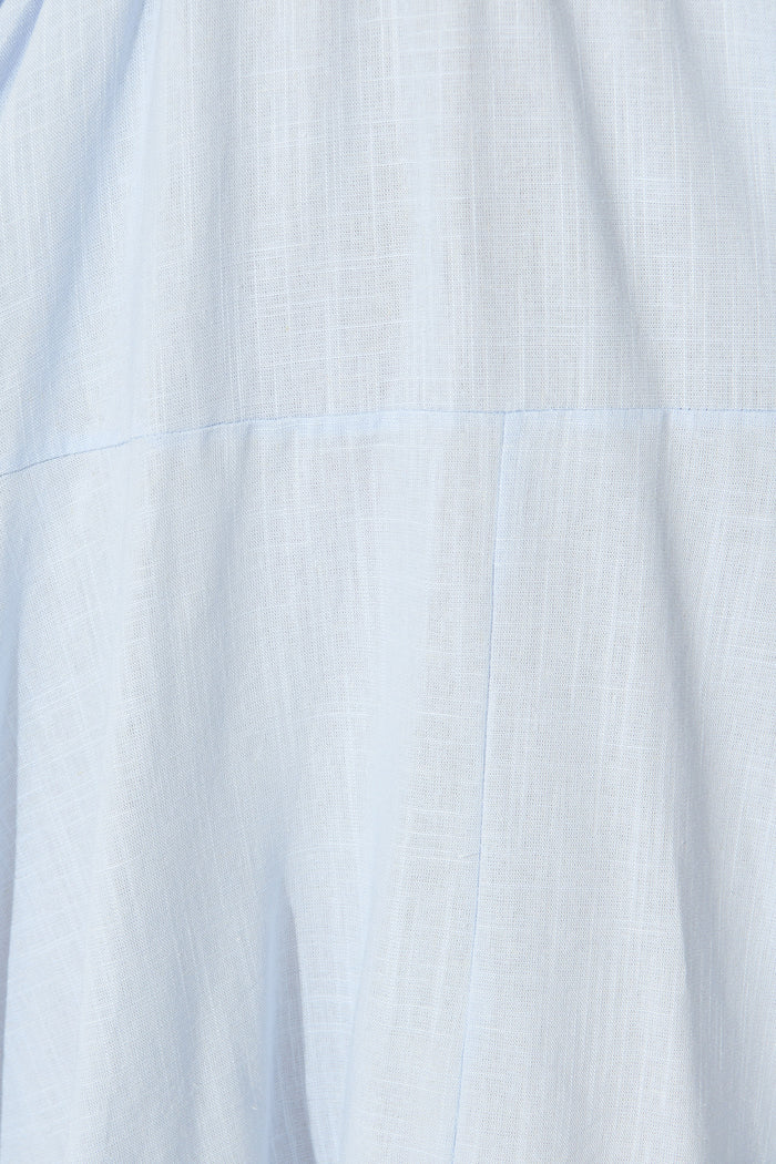 Hadlee Dress in Light Blue Linen Blend fabric
