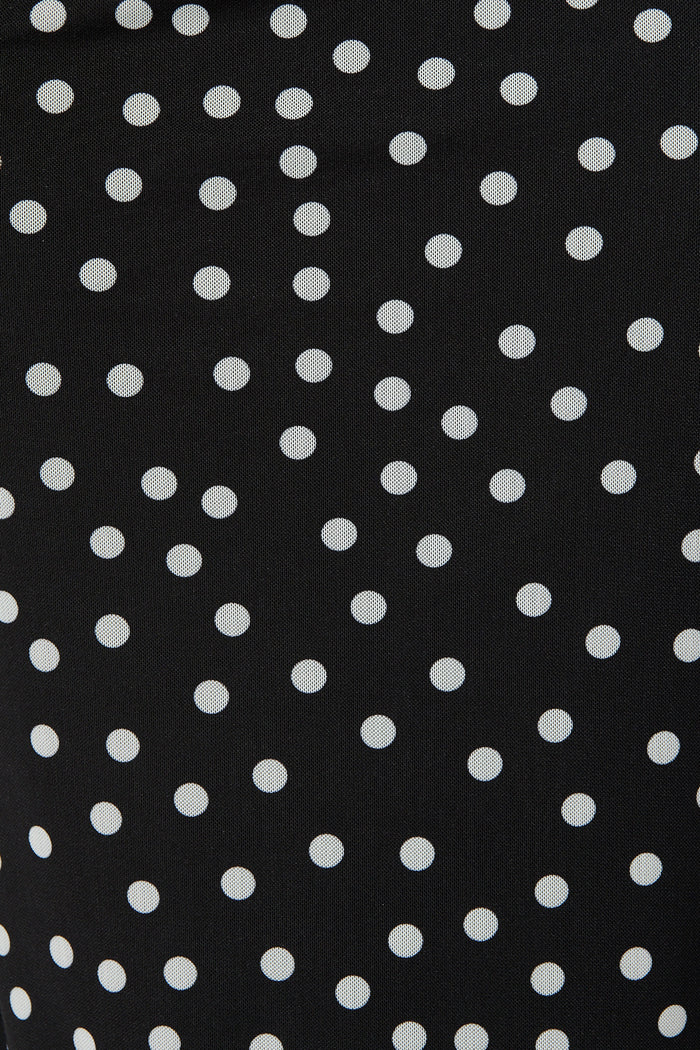 Polka Wish Maxi Skirt in Black with White Polka Dot fabric