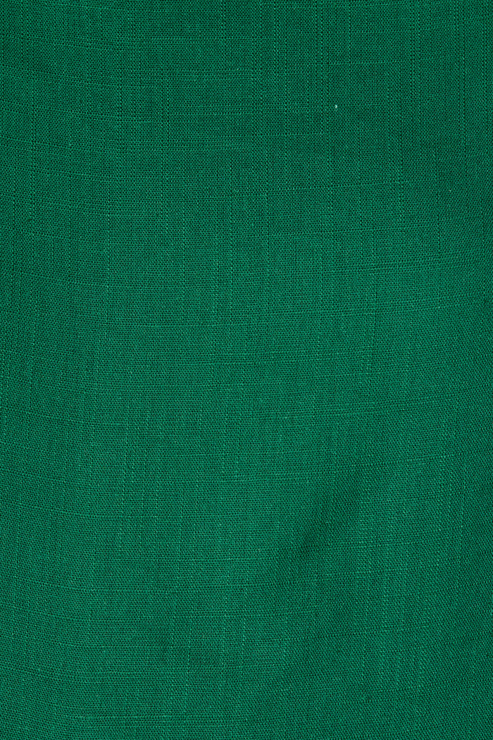 Lucille Off Shoulder Top In Emerald Cotton Linen fabric