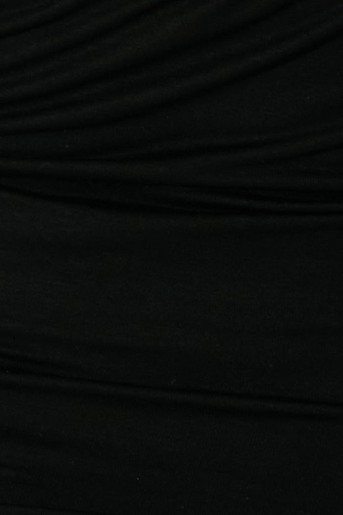 Nadalia Halter Neck Top in Black fabric