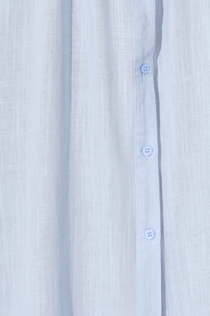 Lioda Midi Shirt Dress in Light Blue Linen Blend fabric