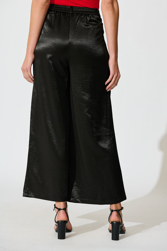 Satin Muse Pant in Black back
