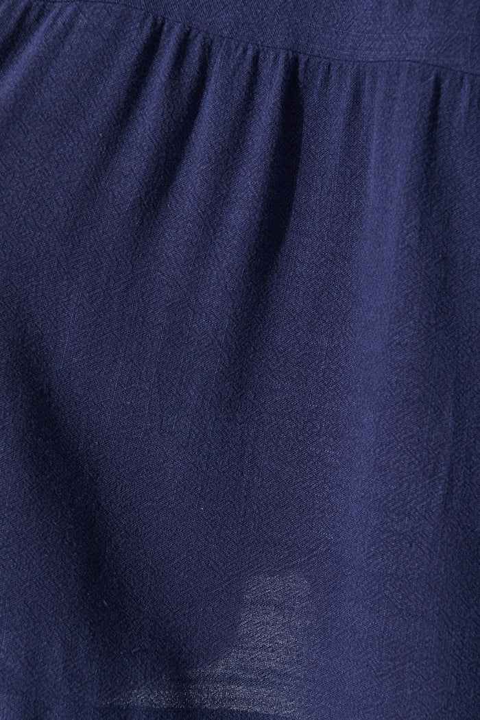 Rosemary Smock Dress in Navy Linen Blend fabric