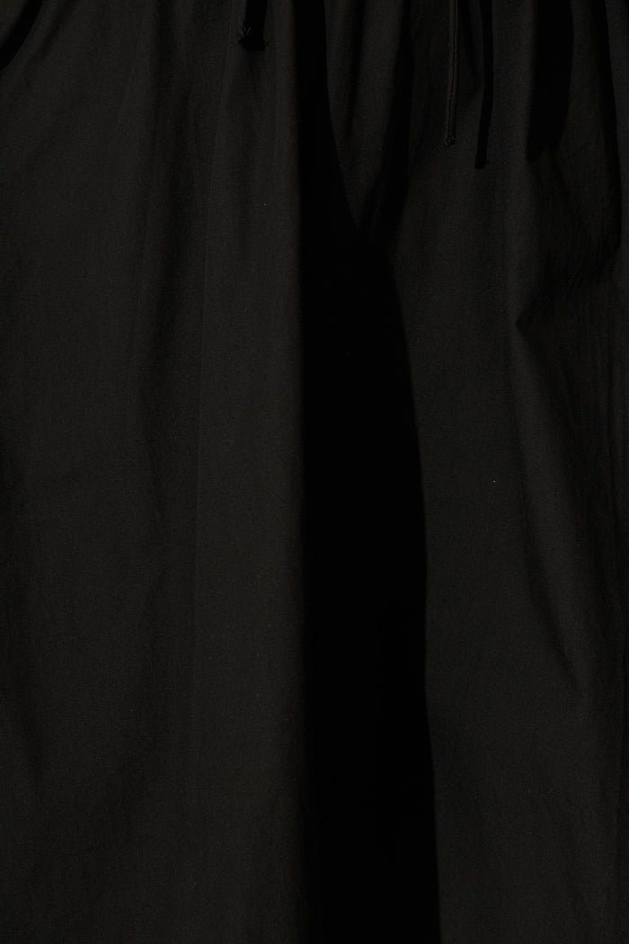 Maye Smock Dress in Black Cotton fabric