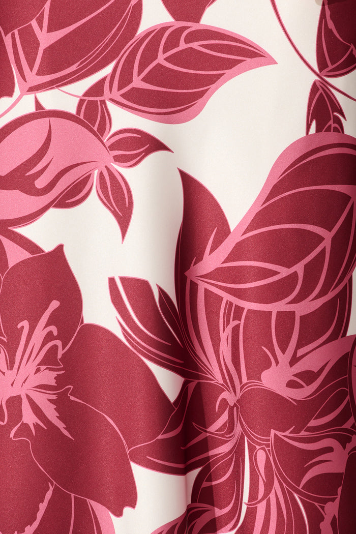 Bloom Aura Off Shoulder Maxi Dress in Red Floral fabric