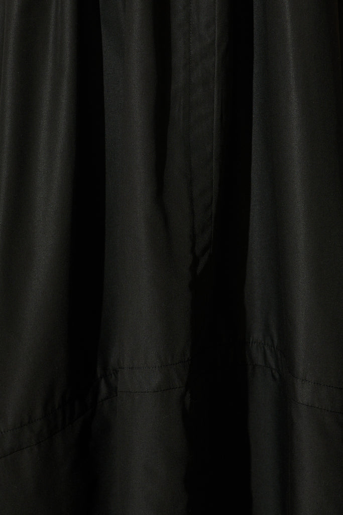 Zoria Maxi Dress in Black Cotton Blend fabric