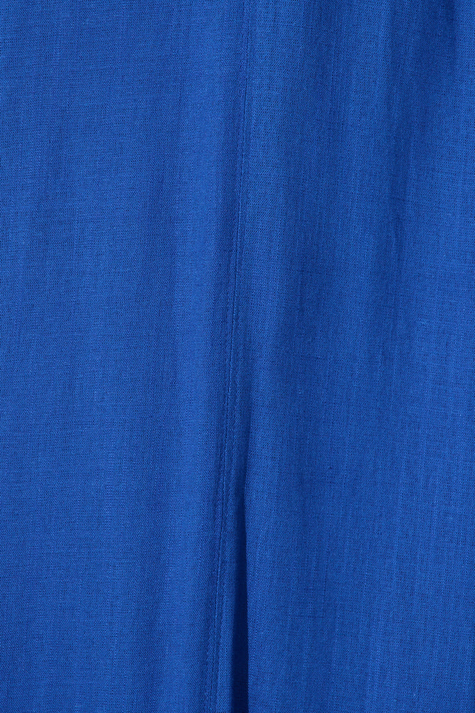 Heatwave Maxi Dress in Cobalt Linen Blend fabric