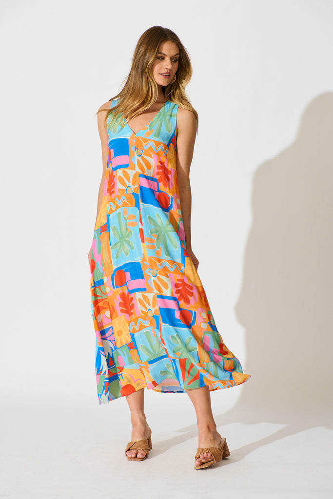 Heatwave Maxi Dress in Multi Print full length