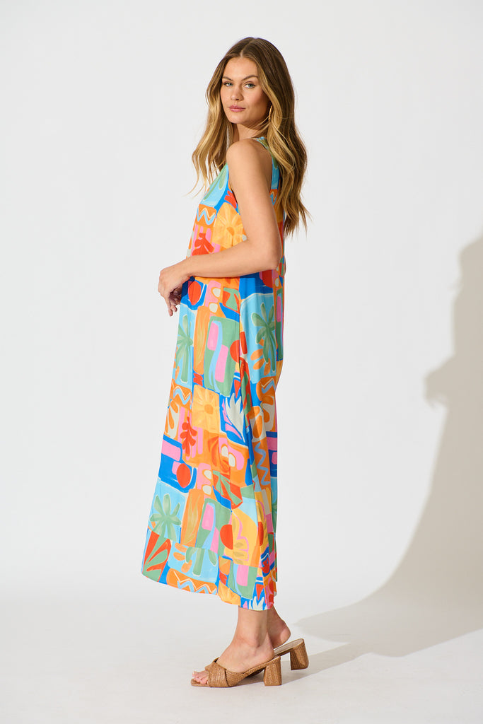 heatwave printed maxi dress Free People Women's Heat Wave Printed Maxi Dress - Granite Combo