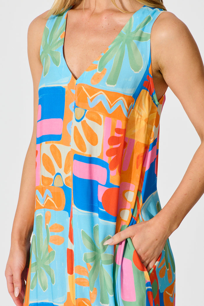 Heatwave Maxi Dress in Multi Print detail