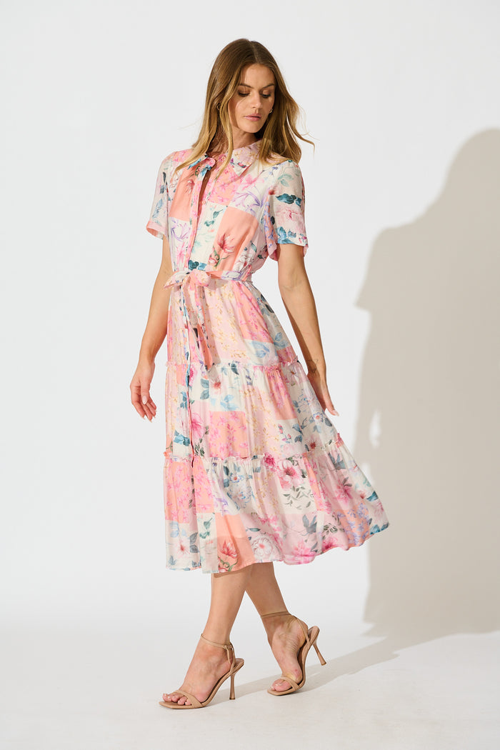 sachin and babi light blue dress Dissh Lotus Scoop-Neck Linen Mini Dress in White