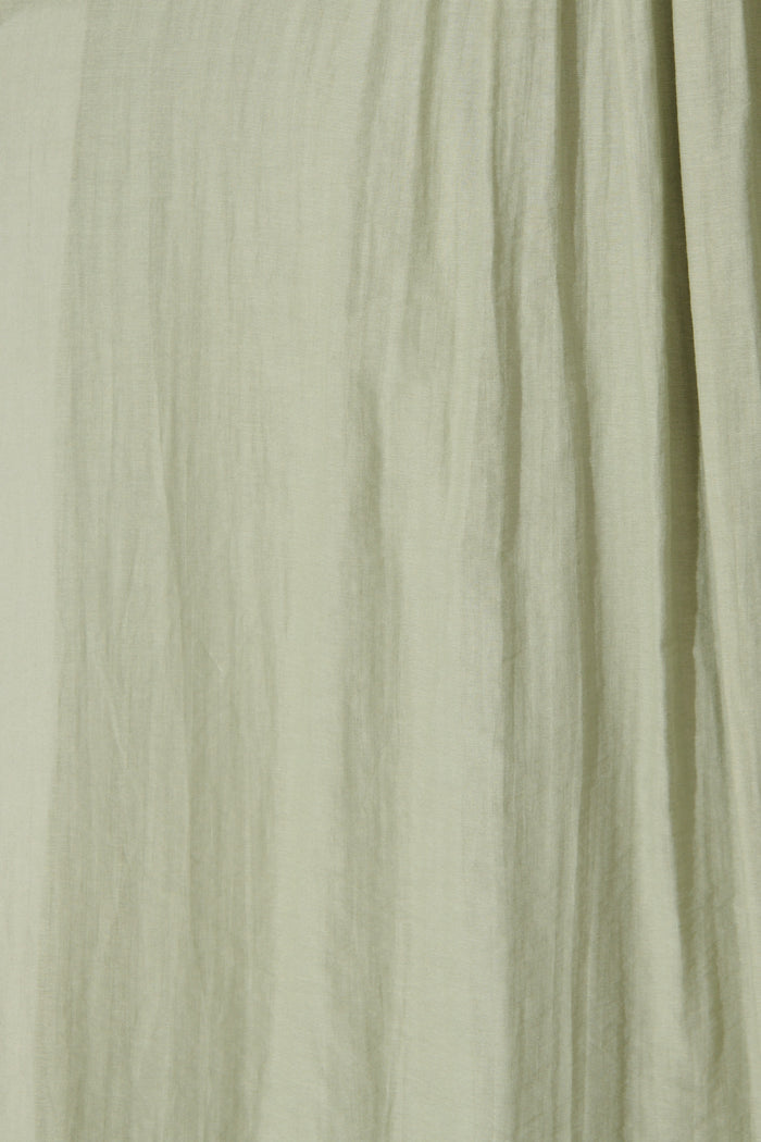 Breeze Maxi Sundress in Pleated Sage Cotton Blend fabric