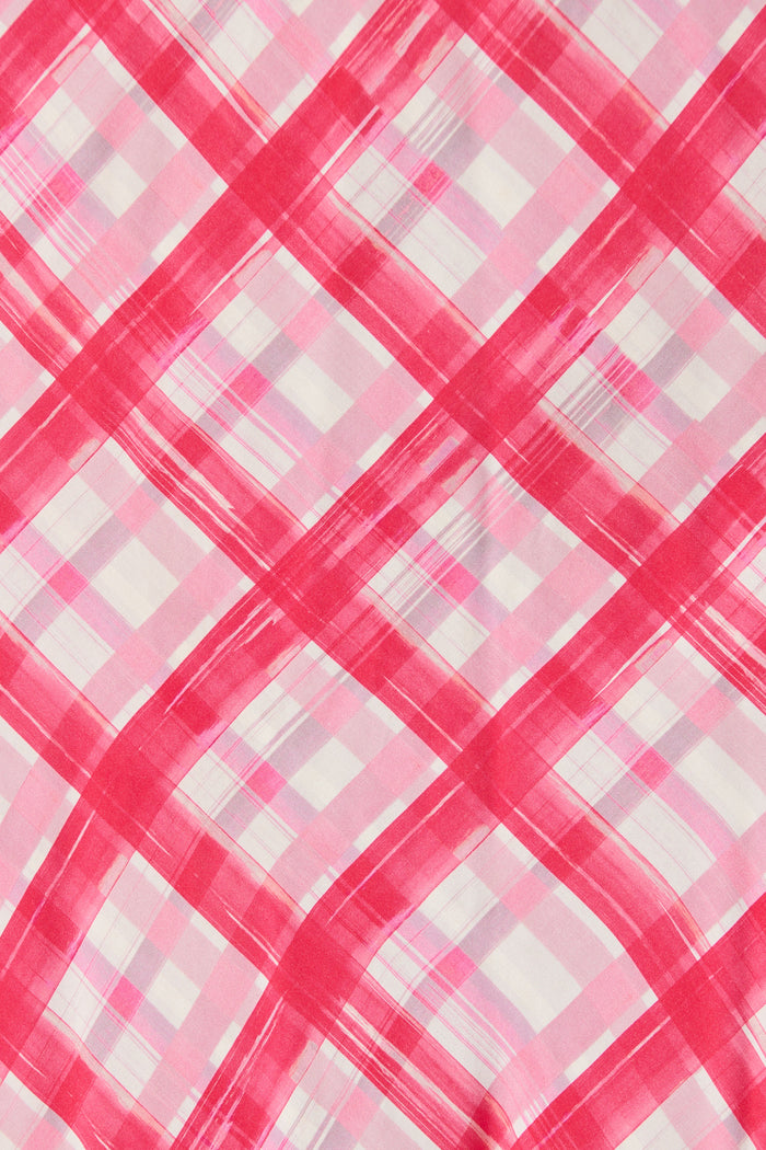 Razia Midi Dress in Pink Check fabric