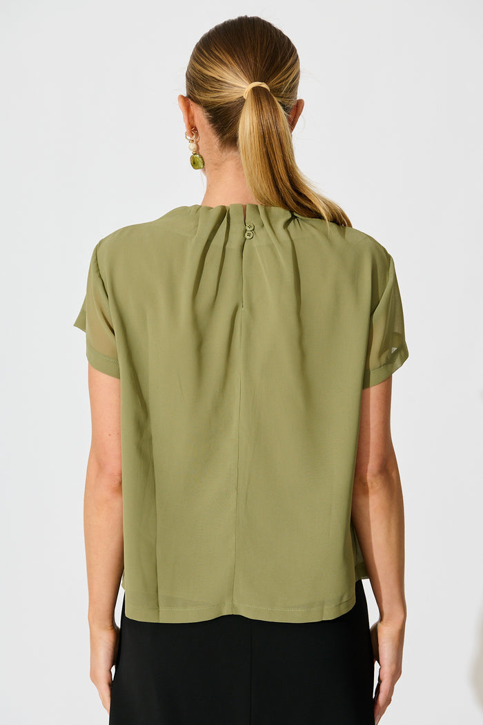 Fayra Top in Sage Chiffon back
