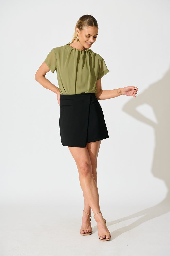 Fayra Top in Sage Chiffon full length