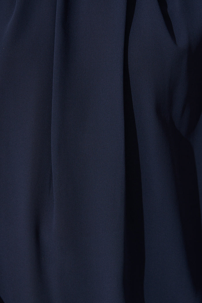 Fayra Top in Navy Chiffon fabric