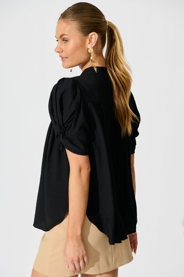 Helsi Top In Black Cotton Blend side