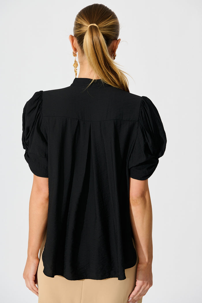 Helsi Top In Black Cotton Blend back