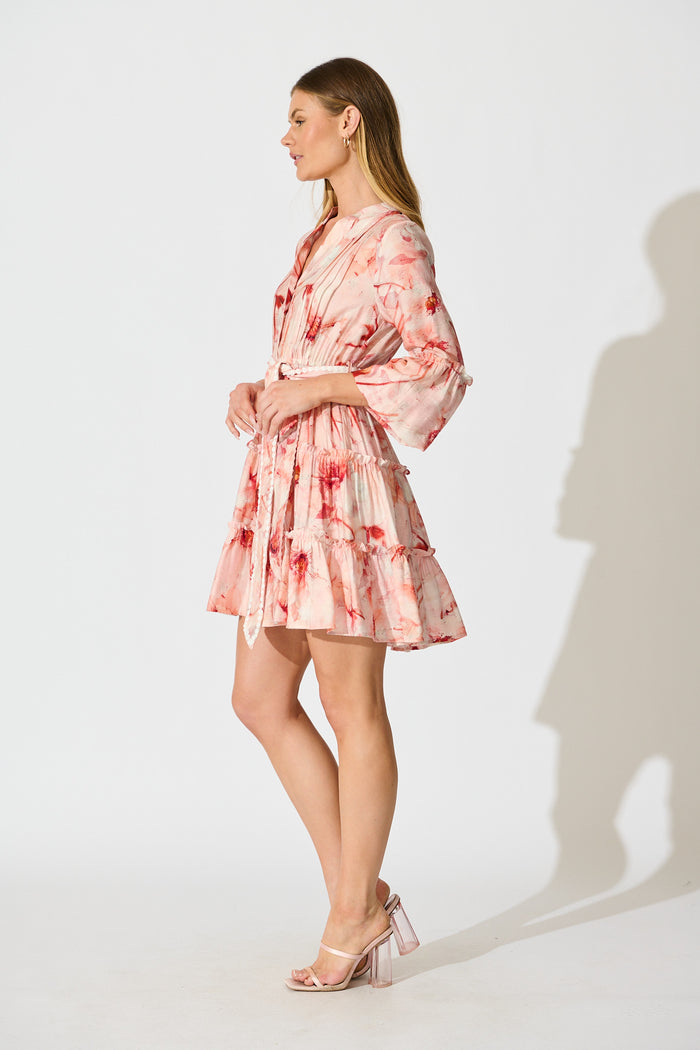 Mabel Dress in Pink Floral side