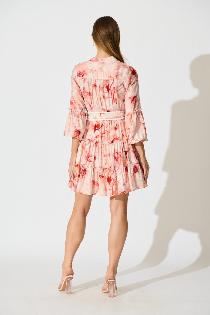 Mabel Dress in Pink Floral back