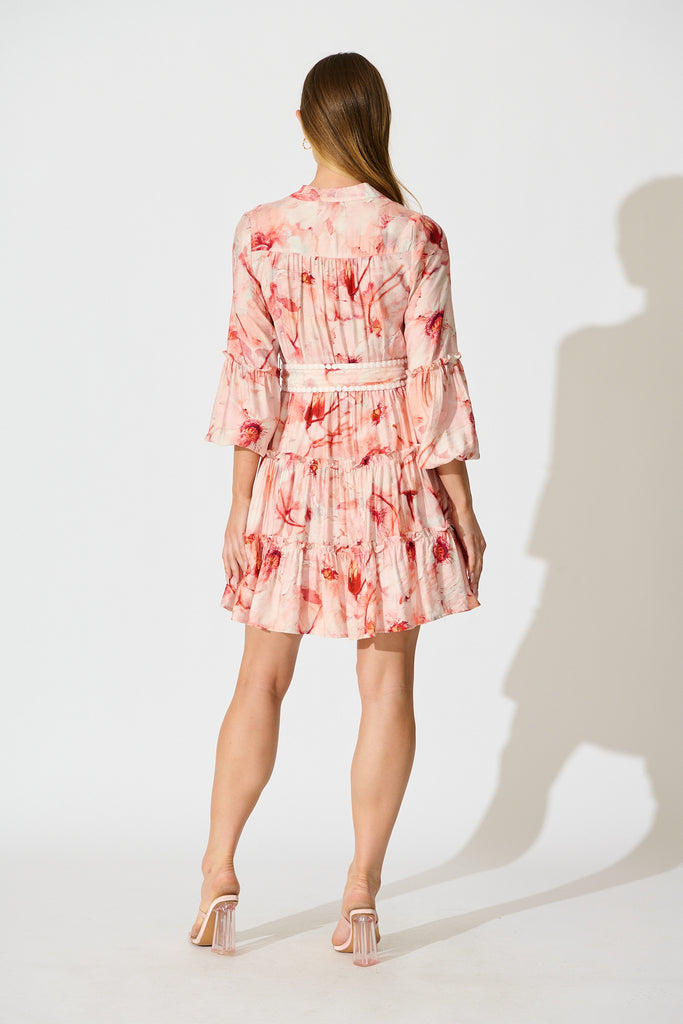 Mabel Dress in Pink Floral back