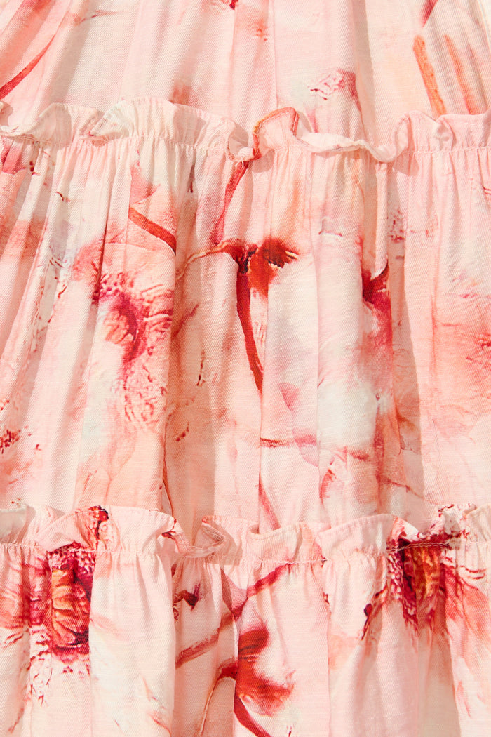 Mabel Dress in Pink Floral fabric